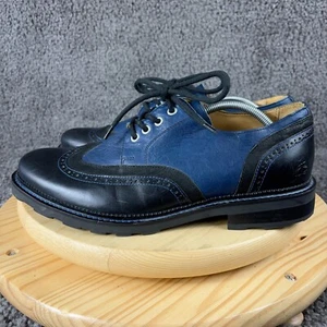 John Fluevog Nathaniel Double Wingtip Derby Schuh Herren Größe 12 blau schwarz Leder - Bild 1 von 9