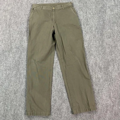 Bills Khakis Pants Mens 36x35 Olive Green Chino Flat Front 100% Cotton Made USA - Image 1 of 4