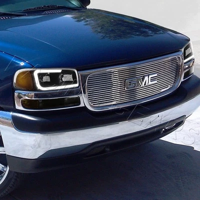 PARA GMC YUKON/SIERRA 1500 2500 NEGRO/HUMO DRL FAROS LED + PARACHOQUES CON ÁMBAR Foto 1 de 4