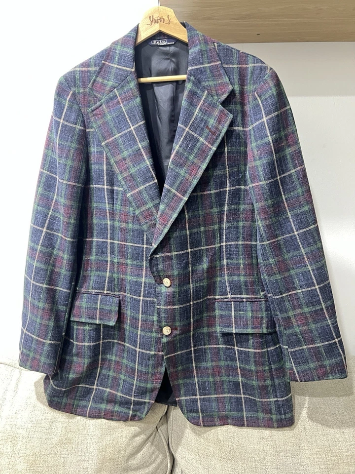 Abrigo Blazer Deportivo Vintage Años 70 Polo Ralph Lauren Para Brittany Ltd Lino 39 40 R Foto 1 de 4