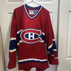 Camiseta deportiva de hockey vintage Montreal Canadiens CCM para hombre L - Imagen 1 de 12