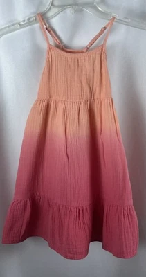 Vestido Solero Cat & Jack Naranja Ombré Niña XS Diseño en Niveles Color Transacción  Foto 1 de 4