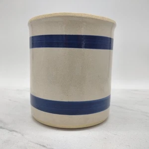 VTG Crock RRP Co Blue Stripe Band Roseville Ohio Pottery USA 303-E Stoneware 1Qt - Picture 1 of 7