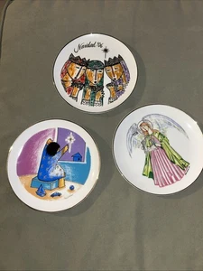Lot 3  VTG Christmas Collection Plates -Marilyn Arias Puerto Rico /Wyzyn De León - Picture 1 of 11