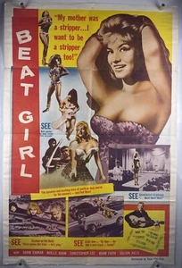 Póster de la película BEAT GIRL (muy bueno+) una hoja 1960 explotación sexual Bad Girl 24653 - Imagen 1 de 12