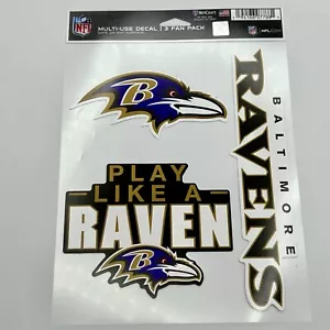Baltimore Ravens Multi Use Decal Sticker Sheet 3 Fan Pack NFL Football Wincraft - Picture 1 of 5