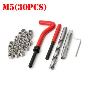 30Pcs Helicoil Kit de reparación de rosca M5 Taller Herramienta de garaje Tap Drill Insert BU - Imagen 1 de 9