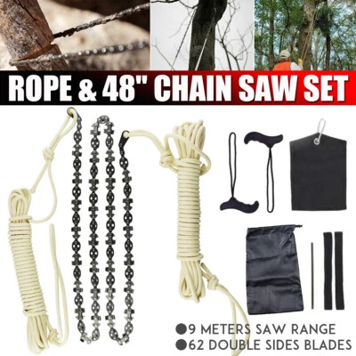 Set taglierina rami motosega a mano corda arto albero alta portata 48" entrambi i lati lame - Immagine 1 di 4