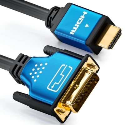 1,5m HDMI zu DVI Kabel - High Speed / 3D / Full HD / 1080p - deleyCON PREMIUM - Bild 1 von 4