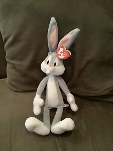 New Ty Beanie Baby Bugs Bunny Looney Tunes. Retired. Hard to Find. Free Ship USA