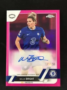 Millie Bright 2022-23 Topps Chrome UEFA Women’s PINK PRISM /150 Auto A - Picture 1 of 2