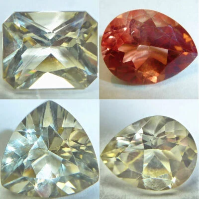 Natural Sunstone Oregon Emerald, Pear, Trillion Faceted Loose Gems Fine Cut AA - Image 1 of 3