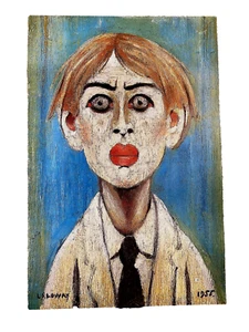 L.S Lowry Portrait of a Young Man 1955 small poster 1995 - Picture 1 of 2