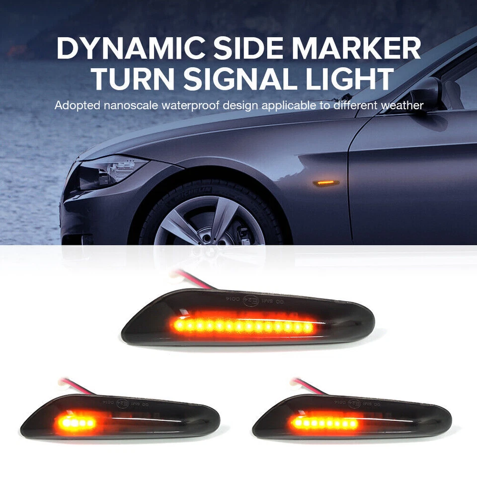 Dynamic Side Fender Marker LED Turn Signal Indicator Blinker Lights For BMW E81 Foto 1 de 4