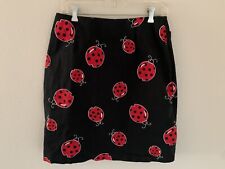 Vintage Size 10 Briggs Ladybug Zip Skirt Insect 80s 90s Fashion Lady Bug