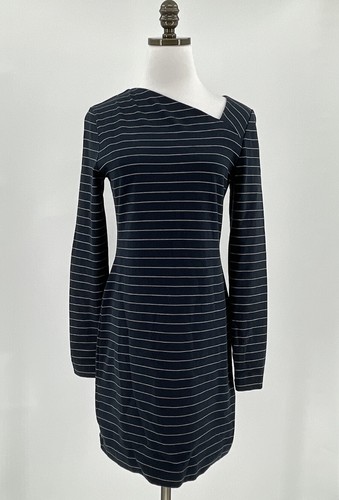 Abito Kate Spade Saturday blu a righe scollo asimmetrico taglia M