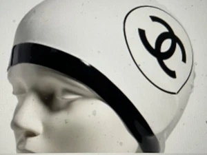 CHANEL CLASSIC 2024S SWIMMING 3 PIECE SET ECRU CC CAP BLACK CC GOGGLES & BAGPACK - Picture 1 of 20