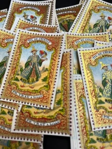LOT 100 ETIQUETTES FIL AU CHINOIS /CHROMOS/VRAU à LILLE/ FIL/ COUTURE /CHINOIS - Afbeelding 1 van 5