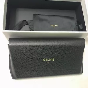 New Celine Paris Sunglasses Eyeglasses Medium Soft Leather Case Black Designer - Picture 1 of 5