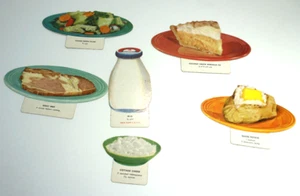 Lote de 6 tarjetas flash de cartón troquelado de nutrición escolar vintage de los años 60 - Imagen 1 de 7
