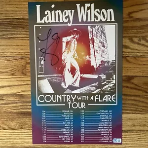 LAINEY WILSON SIGNED AUTOGRAPH 2023 COUNTRY WITH A FLARE CONCERT TOUR POSTER BAS - Picture 1 of 5