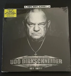 UDO DIRKSCHNEIDER-MY WAY w/SIGNED INSERT-WHITE/BLACK/BLUE MARBLE VINYL-ACCEPT - Picture 1 of 5