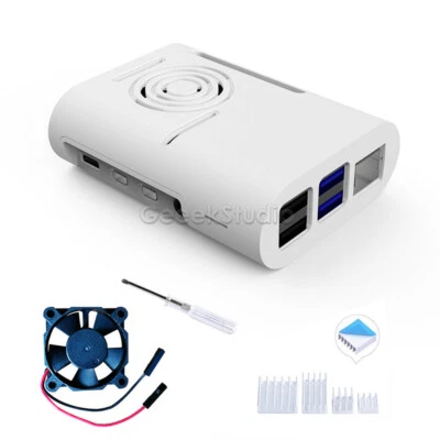 Raspberry Pi 4 ABS Case Enclosure Shell Cover With Cooling Fan Heatsinks - Image 1 of 4