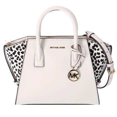 Bolso Michael Kors Avril Pequeño Cuero Estampado Guepardo Cabello de Becerro Crema Clara  Foto 1 de 4