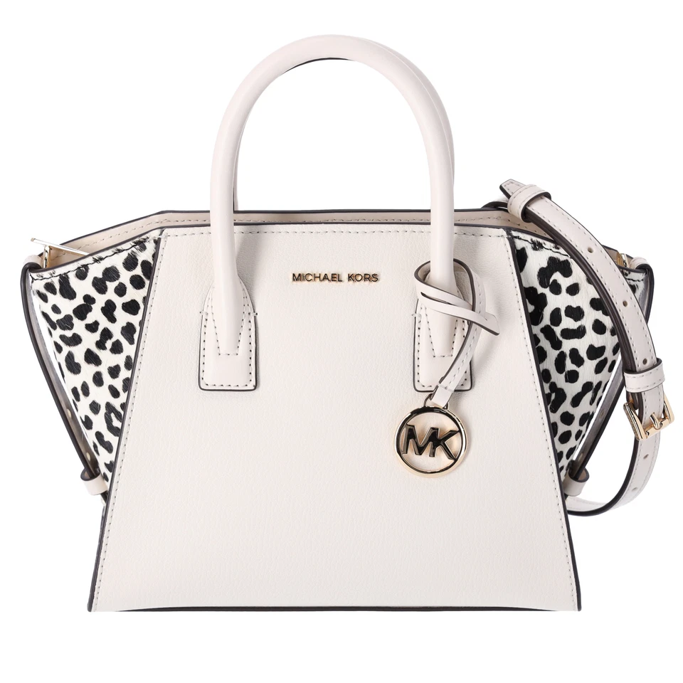 Bolso Michael Kors Avril Pequeño Cuero Estampado Guepardo Cabello de Becerro Crema Clara  Foto 1 de 4