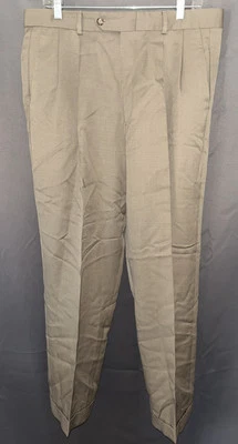 Pantalones de vestir de lana plisados Alfani con puños para hombre 36x30 Foto 1 de 4