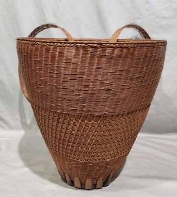 Mochila de mimbre de colección cesta Bakul Tambok colección cosecha agricultura asiática Foto 1 de 4