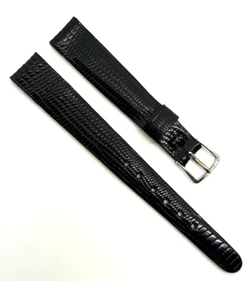 Rolex 13mm x 10mm Black Lizard Watch Strap Band Buckle New Authentic NOS OEM - Image 1 of 4