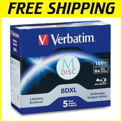 M-Disc BDXL 100GB 6X Blank Blu-Ray Media - 5pk Jewel Case - Image 1 of 4