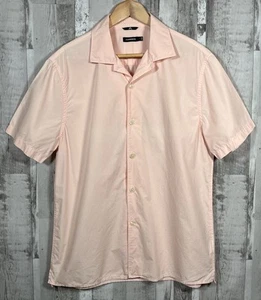 J.Lindeberg Mens Large Casual Shirt Peach Cotton Lightweight Short Sleeve VGC - Picture 1 of 9