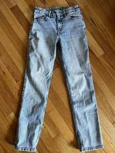 Abercrombie Kids Girls Skinny Stretch Jeans Acid Wash Adj. Waist Sz 11/12 Long - Picture 1 of 9