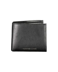 Tommy Hilfiger Leather Fold Wallet Men Black - Picture 1 of 3