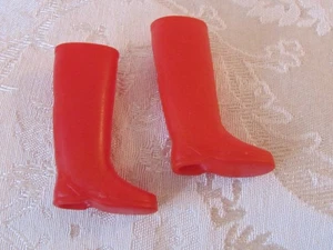 Zapatos Barbie/Francie vintage MOD botas rojas blandas - Imagen 1 de 4