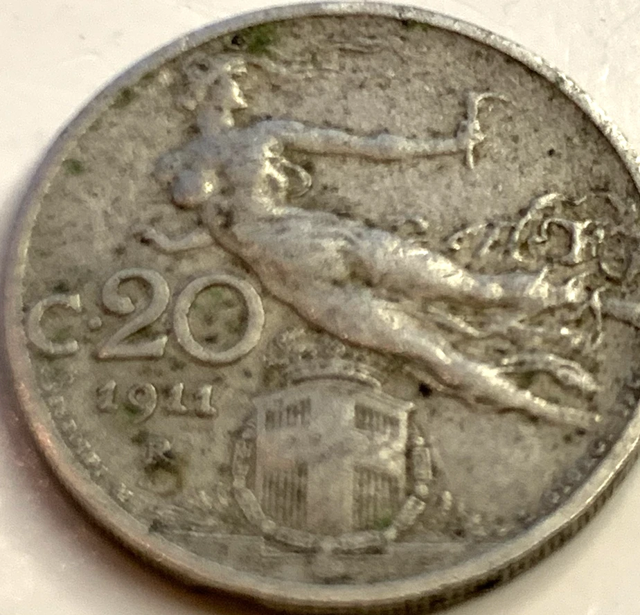 Collectible Italy 20 Centesimi 1911 – Classic King Vittorio Emanuele III Coin - Image 1 of 3