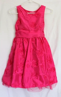 George Girls' Pink Soutache Taffeta Dress "GG43D112", Size 10 - Image 1 of 4