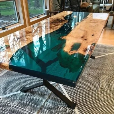 Handcrafted Epoxy Resin River Dining Table. Handcrafted Home Decor Art - Image 1 of 4