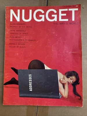 Vintage Men's Pinup Magazine NUGGET Oct. 1960 Jayne Mansfield, Fiction, Humor ++ - Image 1 of 4