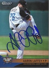 Aaron Laffey 2014 Syracuse Chiefs International League All Star Game Signed Card