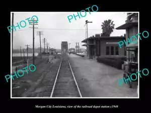 OLD 8x6 HISTORIC PHOTO OF MORGAN CITY LOUISIANA RAILROAD DEPOT STATION c1940 1 - Picture 1 of 1