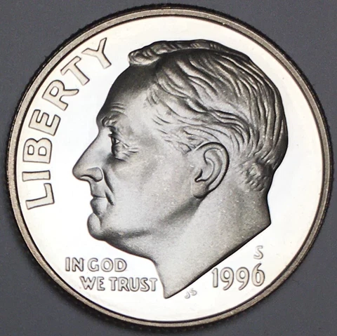 1996-S Silver Proof Dime - 90% Silver - (UNC) KM#195b - D96SS Cover