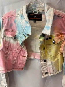 Members Only X Nickelodeon RugRats Jean Jacket tye dye size childrens L - Picture 1 of 6