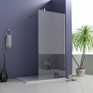 Walk In Wet Room Shower Enclosure 8mm Glass Screen Stone Tray H-1850/1950/2000mm - Picture 1 of 9