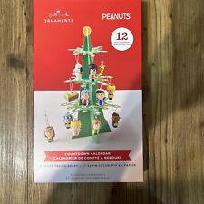 Peanuts Hallmark Countdown Calendar 12 Mini Ornaments Tree Display Brand New