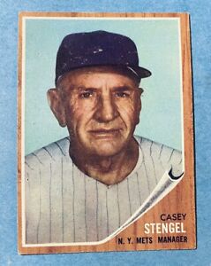 1962 Topps Casey Stengel #29 New York Mets HOF Baseball Card No Creases