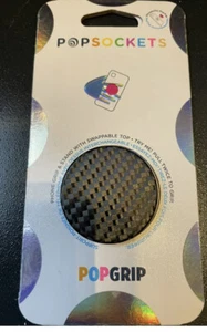 PopSockets Carbonite Weave Top + Base New Pop-Up Phone Holder Black Grip Mount - Picture 1 of 2