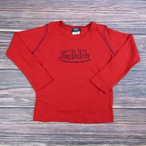 Von Dutch NEW Kids Size 8 Red Long Sleeve Tee T Shirt 90s 2000s Y2K